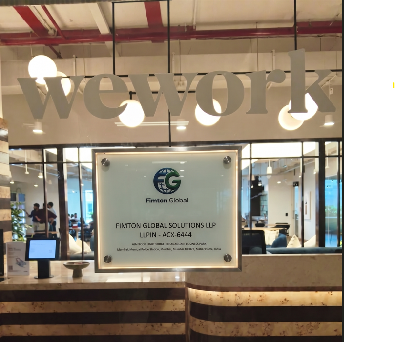 Fimton Global Solutions LLP office at WeWork Lightbridge, Mumbai